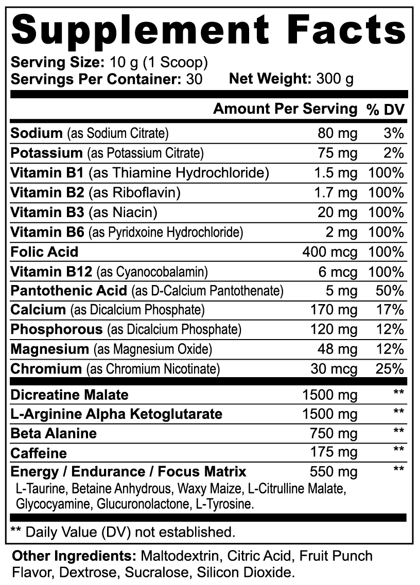Lumi Rush Pre-Workout (Fruit Punch)
